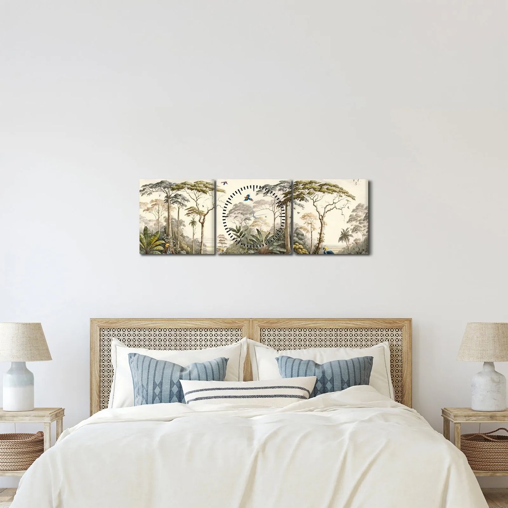 Tablou - Pădurea tropicală amazoniană (cu ceas) (90x30 cm)