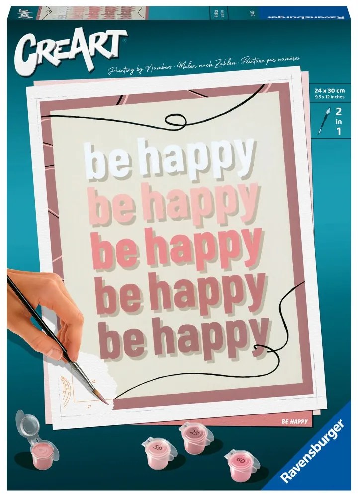 CREART PICTURA PE NUMERE PENTRU ADULTI BE HAPPY - RAVENSBURGER (RVSPBN23544)