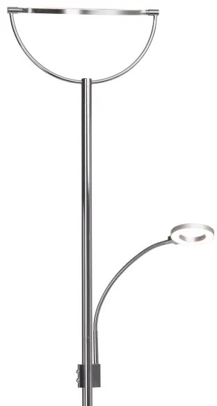 Brilliant - Lampă LED de podea dimabilă DEMIAN 2xLED/12W/230V crom lucios