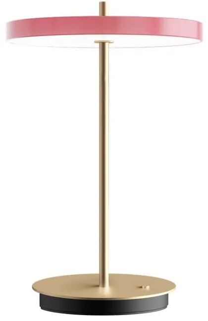 Veioză roz LED cu intensitate reglabilă cu abajur din metal (înălțime 31 cm) Asteria Move – UMAGE