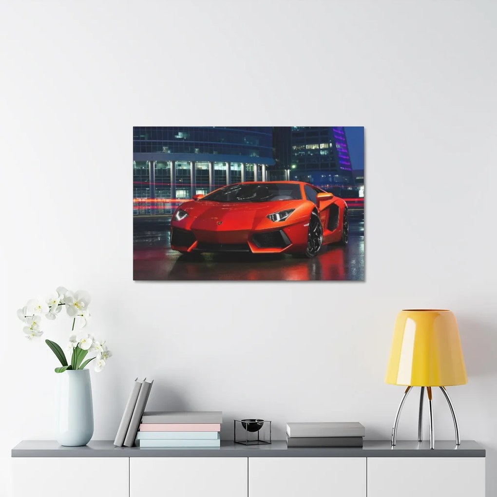 Tablou Canvas Orange Lambourghini 120x80 cm