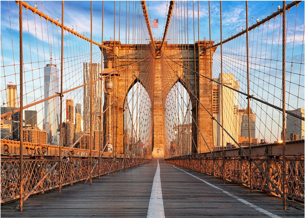 Tablou pe sticlă - Podul Brooklyn (70x50 cm)