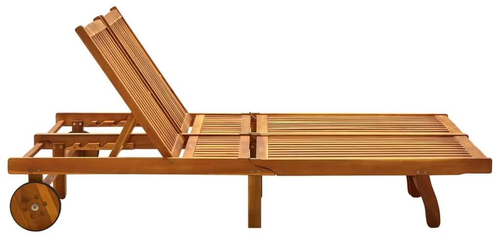 Sezlong de gradina cu perne, 2 persoane, lemn masiv acacia 1, model frunze, 200 x 123 x 85 cm