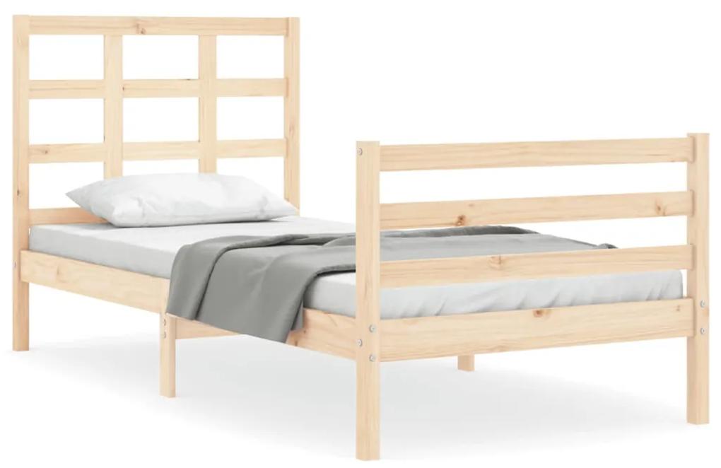 3193971 vidaXL Cadru de pat cu tăblie, 90x200 cm, lemn masiv