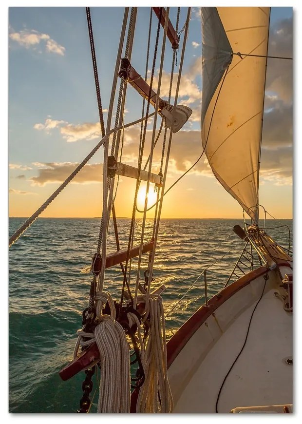 Imagine de sticlă Yacht pe mare