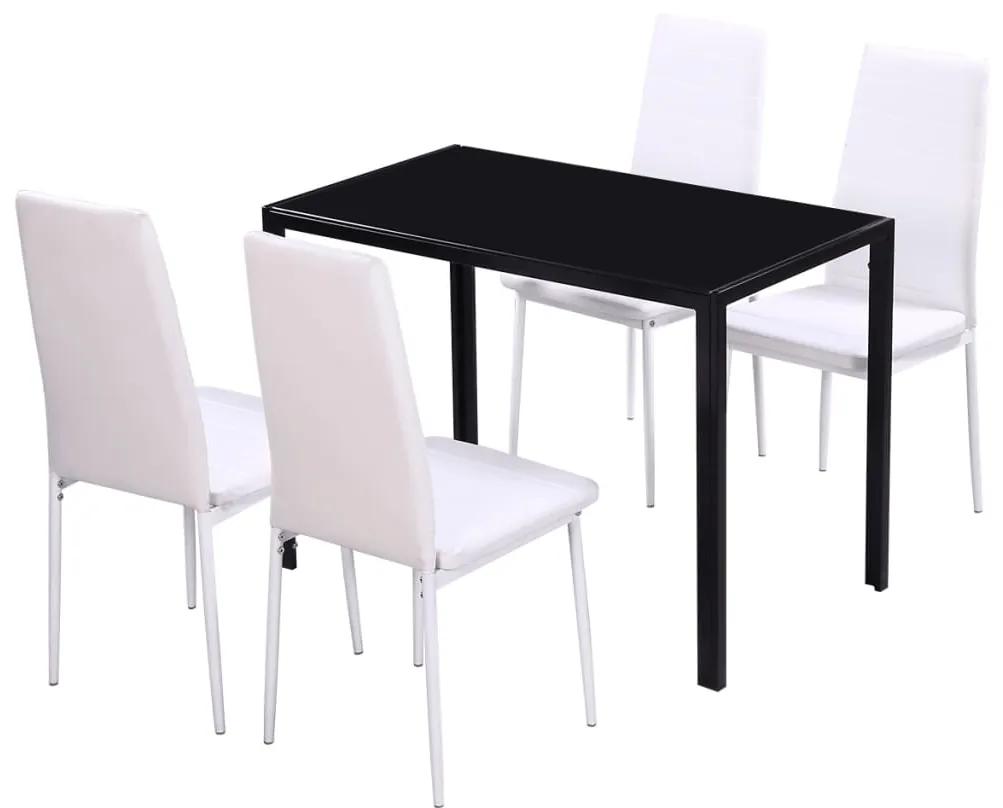 242989 vidaXL Set masă și scaune de bucătărie, cinci piese, negru