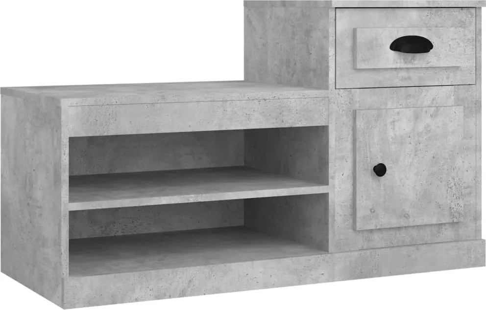 vidaXL Pantofar, gri beton, 100x42x60 cm, lemn prelucrat