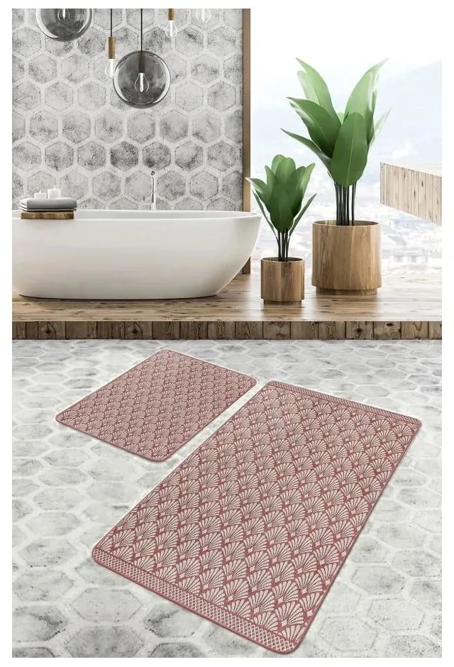 Covorașe de baie maro 2 buc. din catifea 60x100 cm – Mila Home