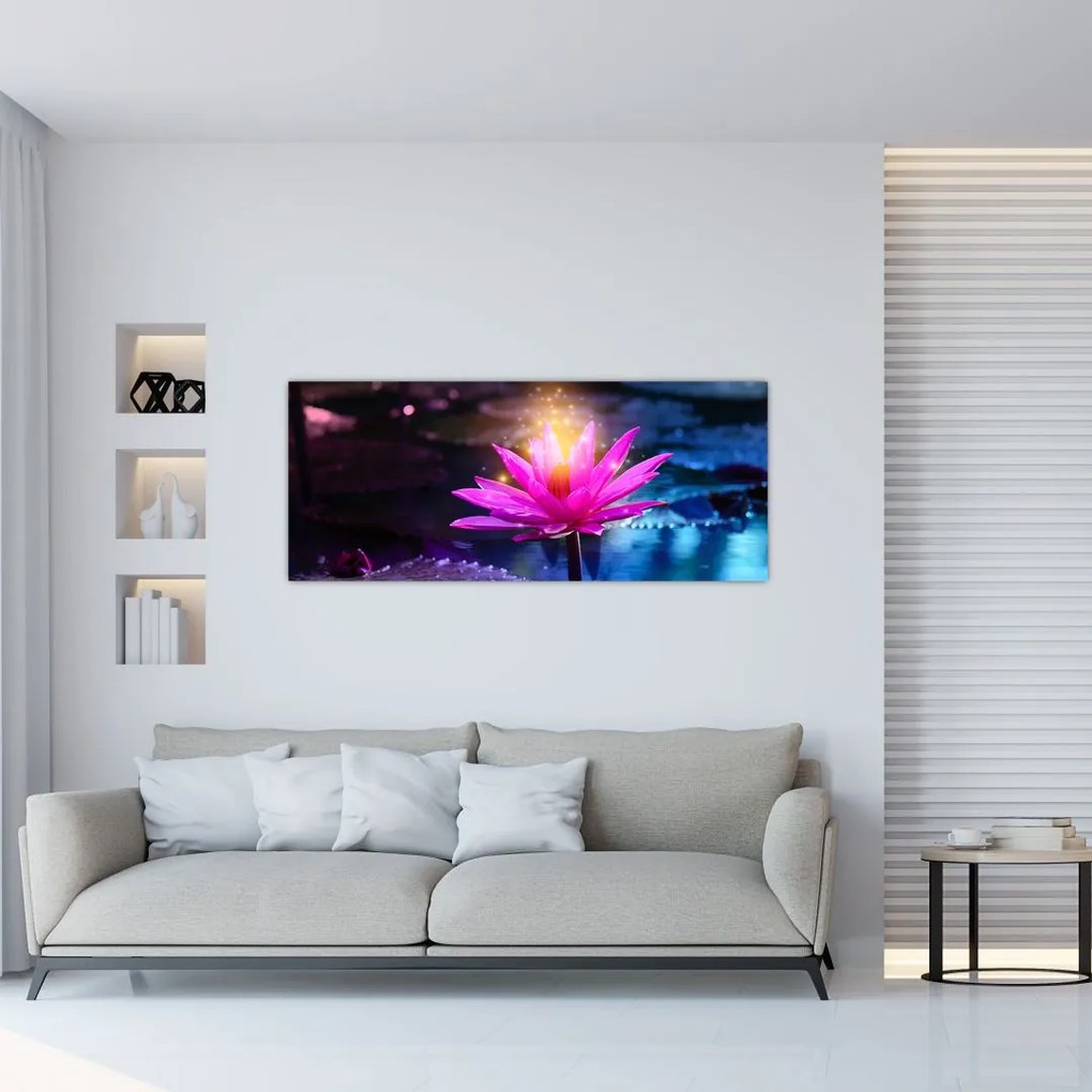 Tablou cu lotus pe apă (120x50 cm)