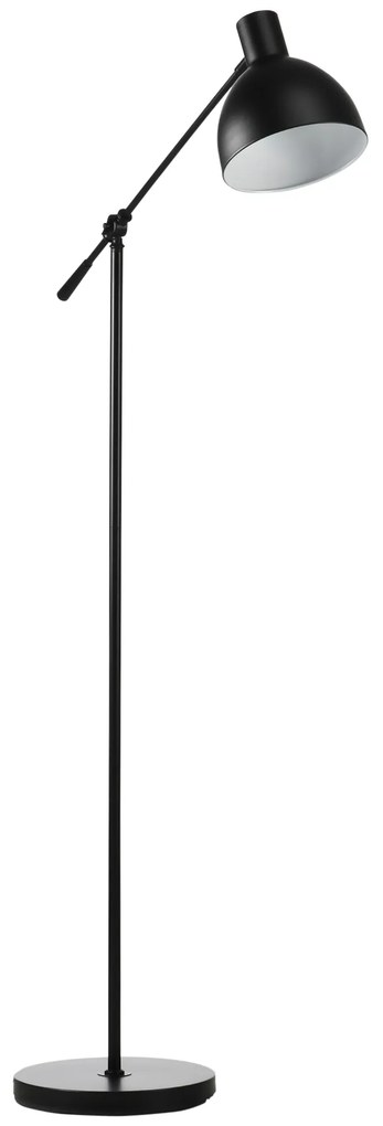 HOMCOM Lampadar de podea pentru living 40 W înălțime ajustabilă, abajur și braț pivotant, comutator la picior, soclu E27, negru | Aosom Romania