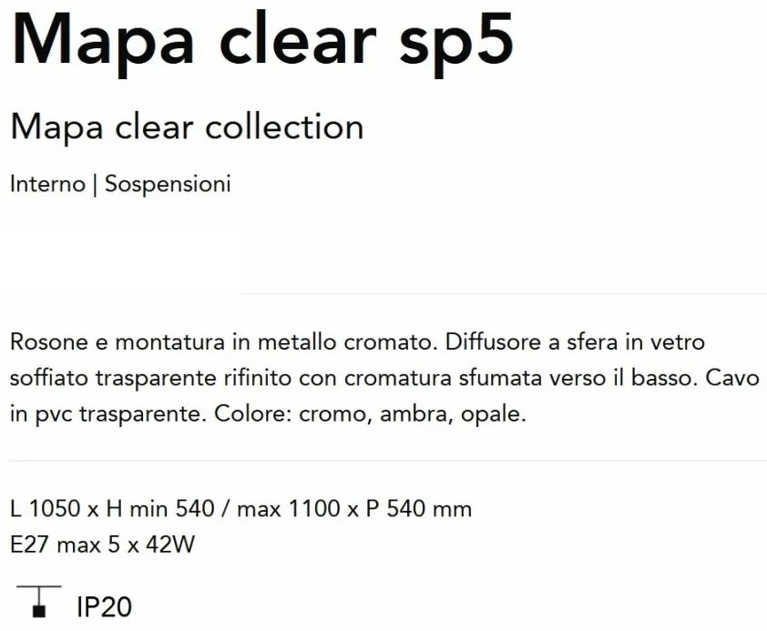 Lustra suspendata design decorativ Mapa clear sp5