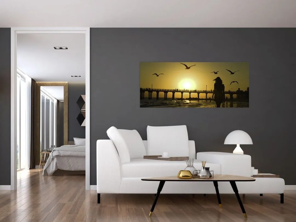 Tablou - Plimbare pe plajă (120x50 cm)