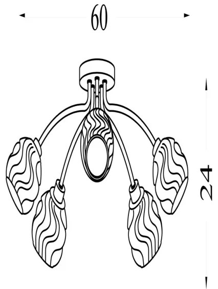 Searchlight 11525-5GO - Lustră aplicată ASTRAL 5xG9/33W/230V, aurie