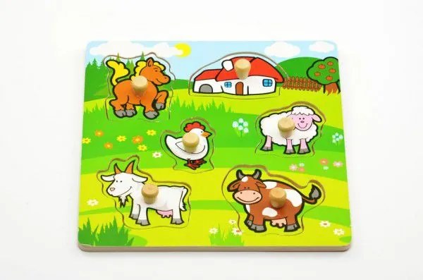 Puzzle Primele mele animale 6 buc 22,5x22,5x2,5 cm 12luni