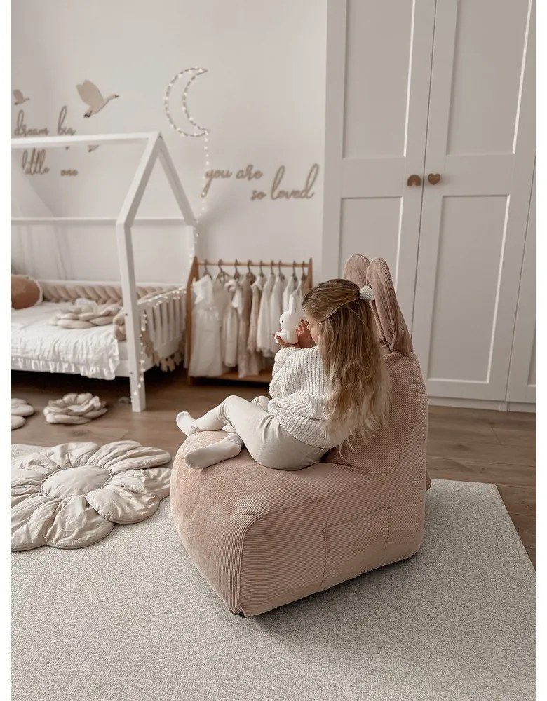 Fotoliu puf pentru copii roz deschis Funny Bunny – The Brooklyn Kids