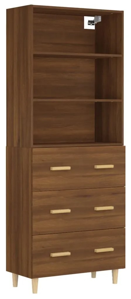 3115155 vidaXL Dulap înalt, stejar maro, lemn prelucrat