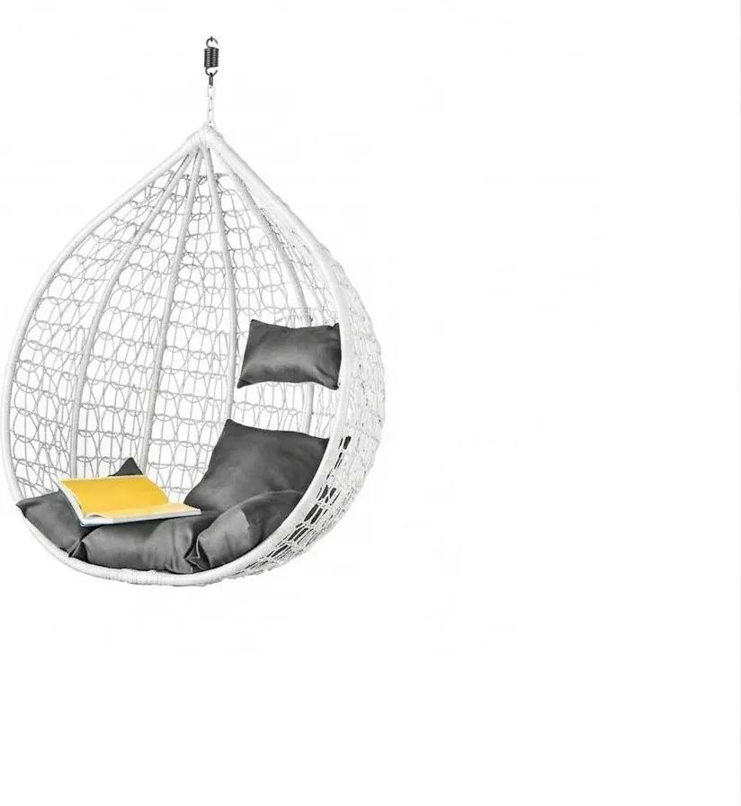 Scaun suspendat alb KOKON fara suport, perna gri