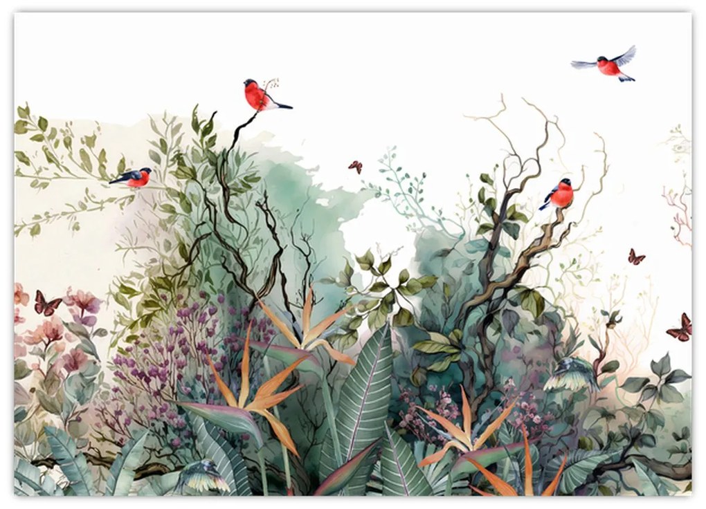 Tablou pe sticlă - Peisaj natural, acvariu (70x50 cm)