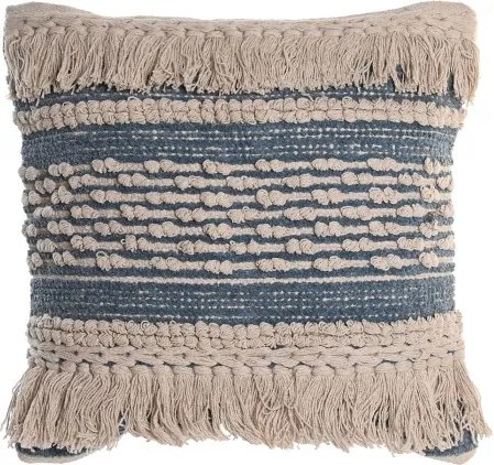 Pernă decorativă din bumbac țesută manual, 45 x 45 cm, albastru și alb, „Cotton Cushion Blue"