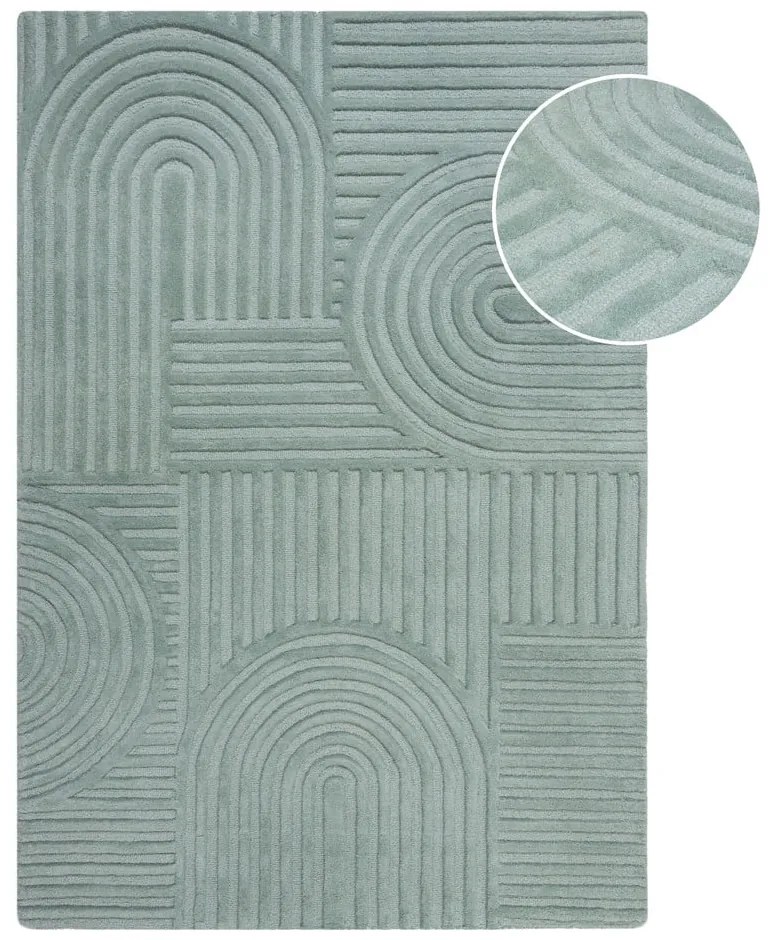 Covor turcoaz țesut manual din lână 200x290 cm Zen Garden – Flair Rugs