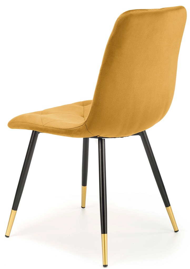 Scaun de sufragerie Kallan (muștar + negru + auriu). Promo -6%. 1039674