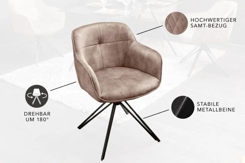 Set 2 scaune moderne pivotante Euphoria sampanie greige