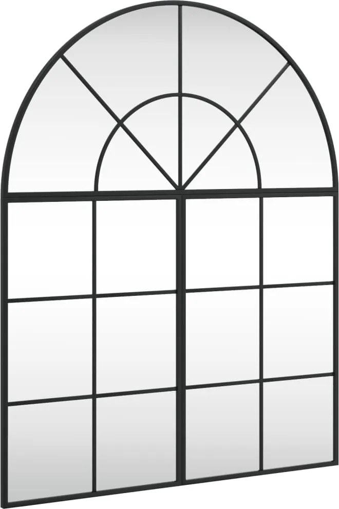 vidaXL Oglindă de perete, negru, 80x100 cm, arcuită, fier