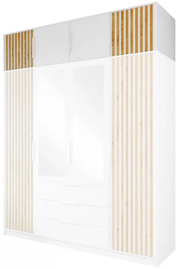 Suprastructură dulap Lenona Lux D4 (Alb + Stejar wotan) . 1104483
