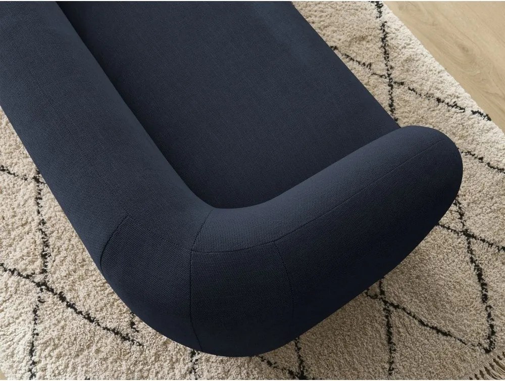 Canapea albastru-închis cu tapițerie din chenille 160 cm Celine – Bobochic Paris