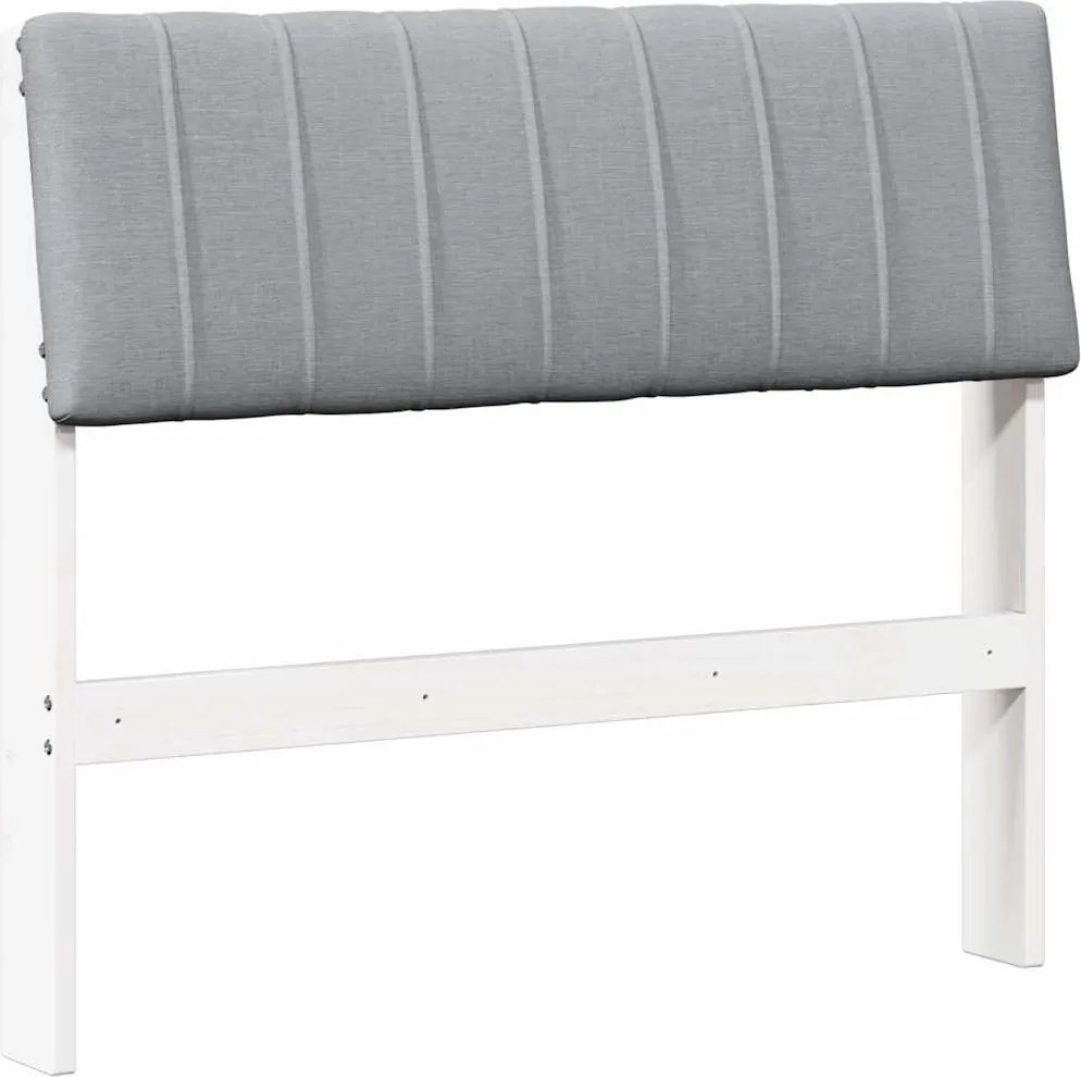 vidaXL Tăblie tapițată Gri deschis 90 cm Lemn de pin masiv