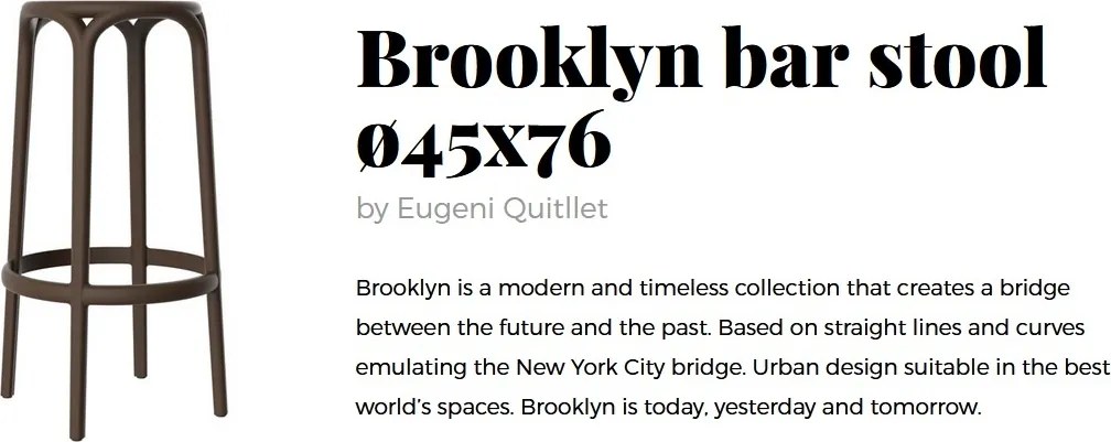 Scaun de bar exterior / interior design modern premium BROOKLYN BAR STOOL mustariu