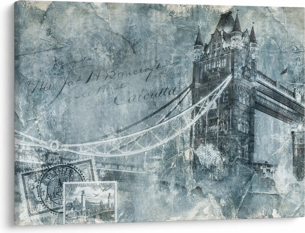 Tablou - Tower Bridge în tonuri reci (70x50 cm)