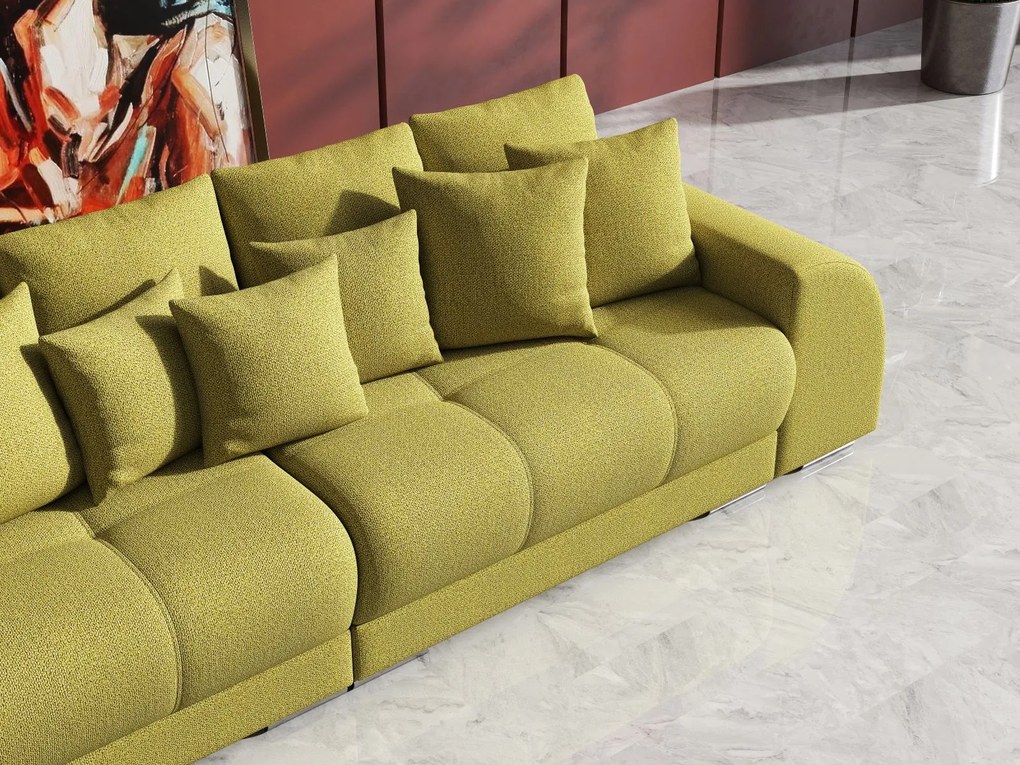 Canapea extensibilă dumonde cu 2 lăzi de depozitare si sezut confortabil din spuma high-density, Verona Enjoy Green 310x100 cm