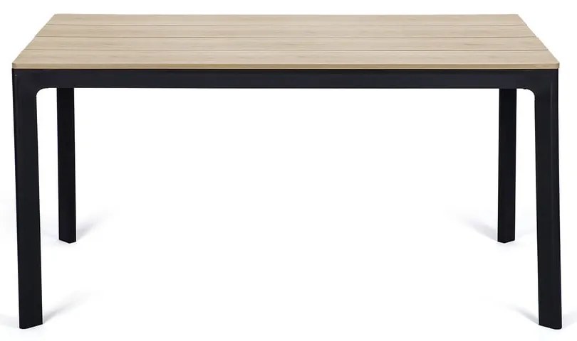 Set mobilier de grădină pentru 4 persoane cu scaune negre Joanna și masă Thor, 147 x 90 cm