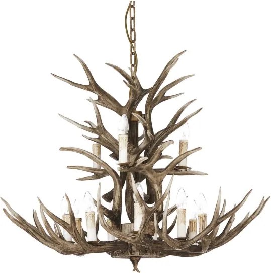 Ideal Lux - Candelabru CHALET 12xE14/40W/230V pe lanț, design coarne