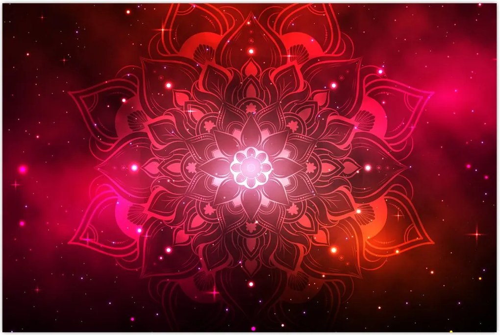 Tablou abstracției roșii (90x60 cm)