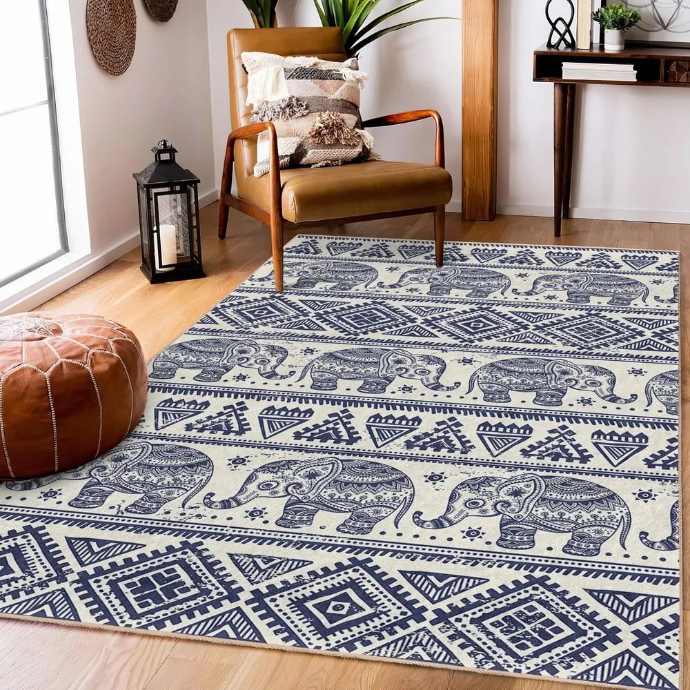 Covor albastru lavabil 120x180 cm Elephant – Mila Home