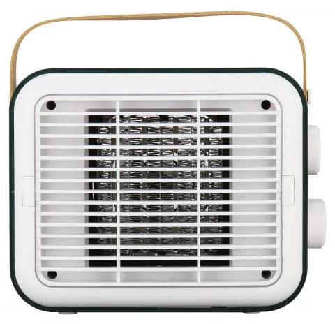 Aeroterma ELITE EFHR-1383 Retro, 1500W, 15 m², Incalzitor PTC, 3 trepte, Siguranta la rasturnare, Alb/Mustar