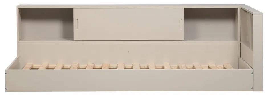 Pat gri/bej din lemn de pin fără somieră 90x200 cm Carter – WOOOD