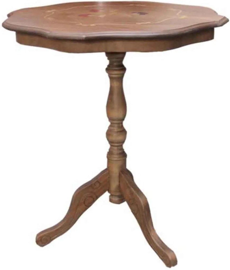 Masuta rotunda Miss deVis din lemn maro inchis 55x59 cm