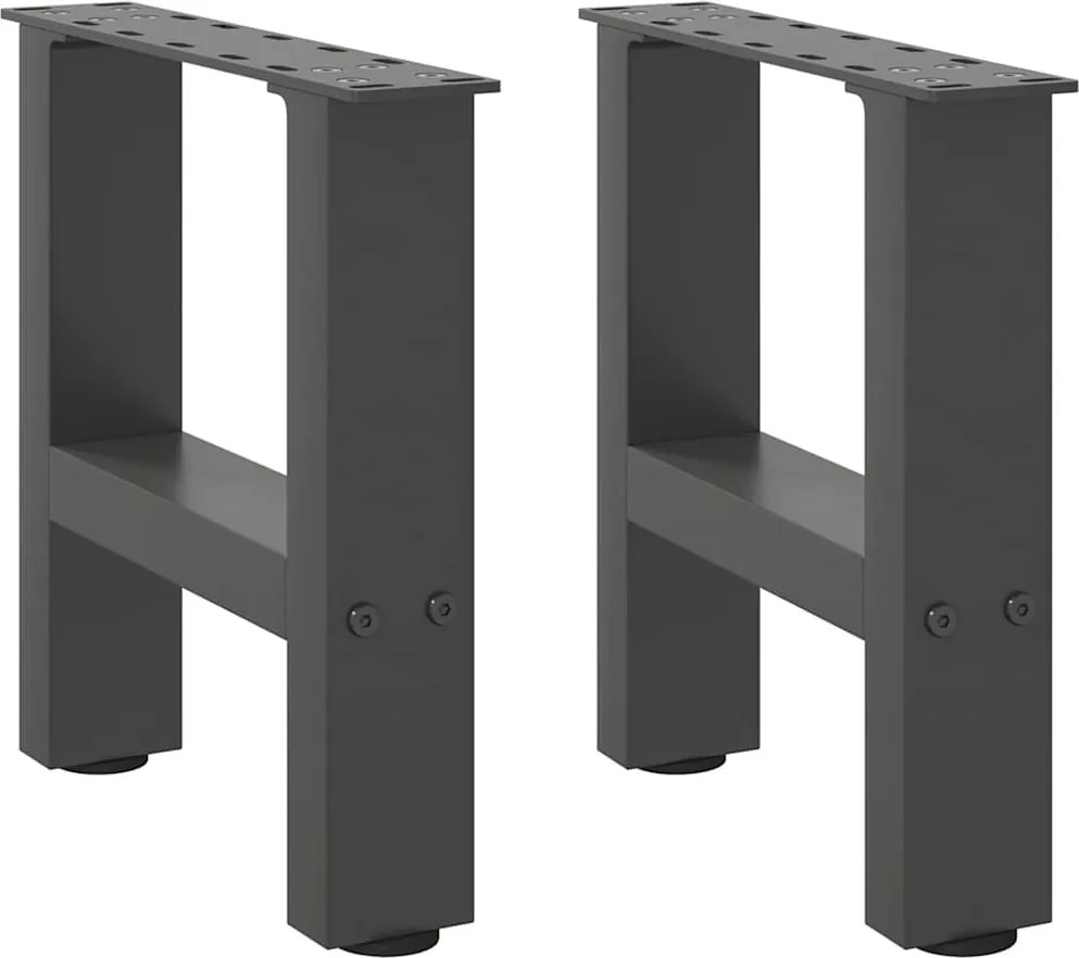 vidaXL Picioare pentru măsuță de cafea antracit, 2 buc., 40x(30-31) cm, oțel