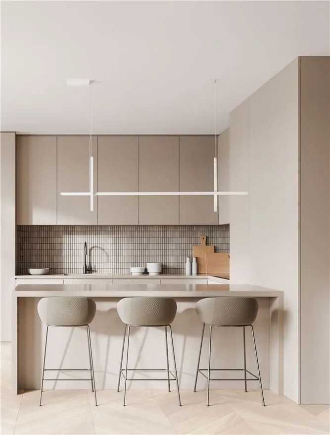 Lustra LED suspendata stil minimalist LOOMA alba