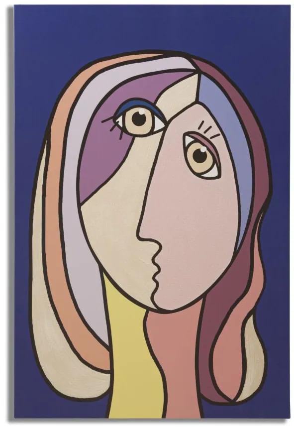 Tablou decorativ multicolor din lemn de Pin si panza, 80x3x120 cm, Double Face-B Mauro Ferretti