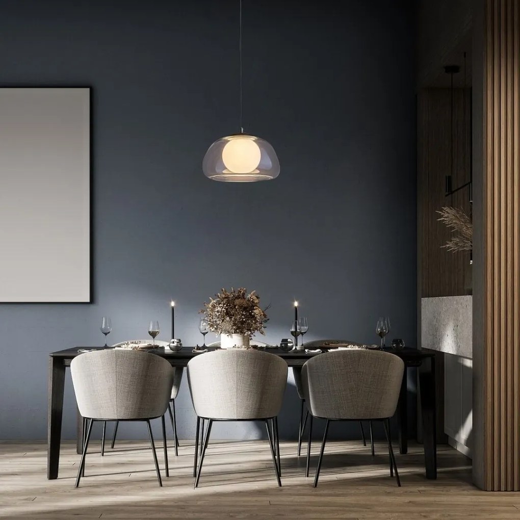 Lustra suspendata sticla transparenta Elowen