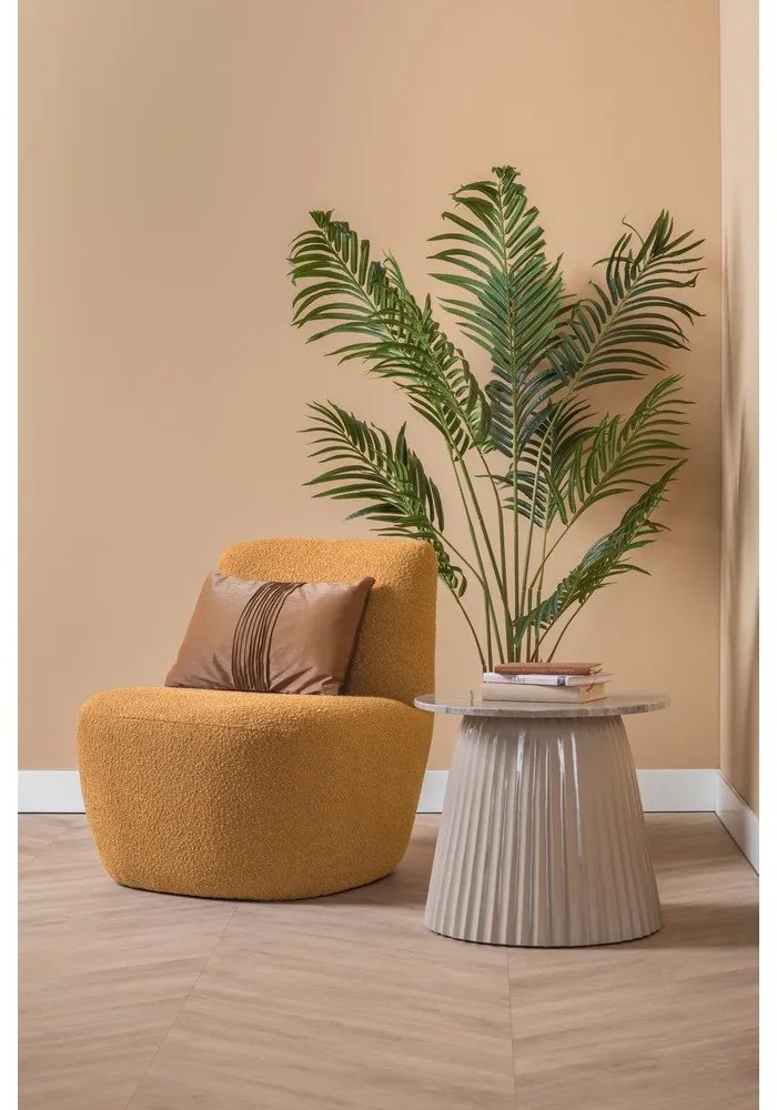 Fotoliu galben cu tapițerie din țesătură bouclé Ada – Leitmotiv