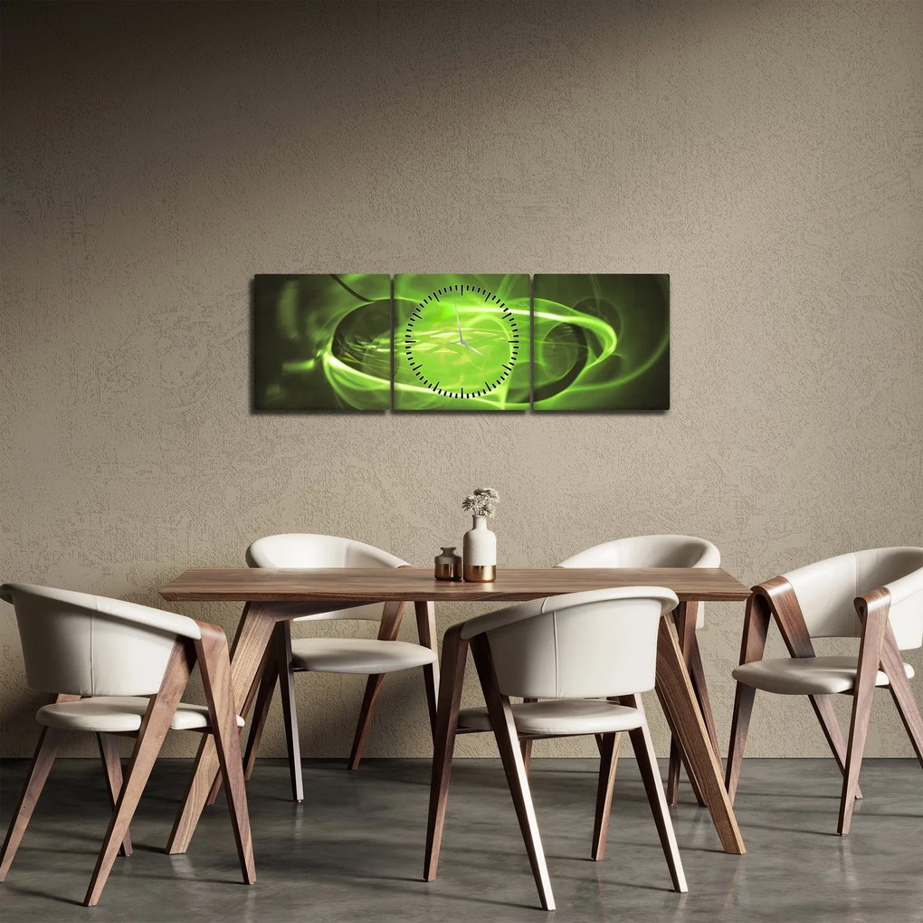 Tabloul modern abstract (cu ceas) (90x30 cm)