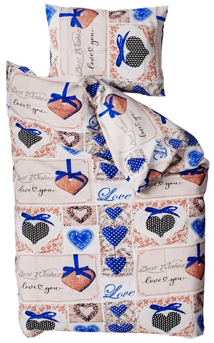 Lenjerie de pat bumbac Lovestone bej Inchidere: Nasturi