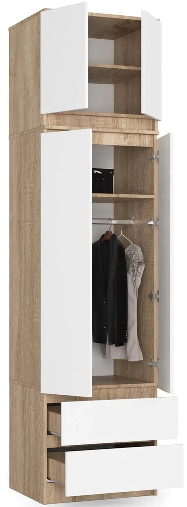 Dulap de haine Sahil (stejar sonoma + alb). 1070956