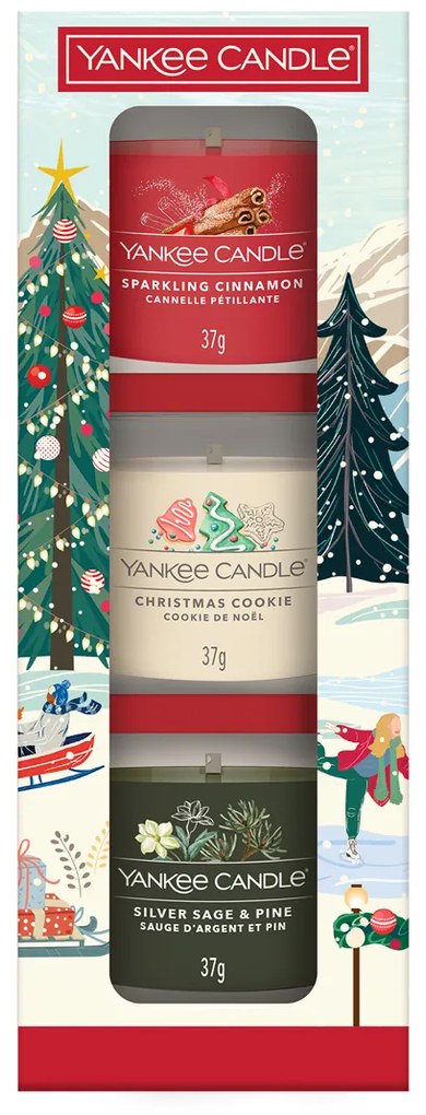 Yankee Candle Set cadou cu 3 lumânări votive din sticlă Christmas Classics 2025