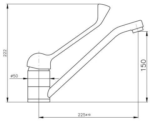 RAV Slezák MS605.0 - Baterie pentru lavoar MISSISSIPPI cu manetă medicală, crom